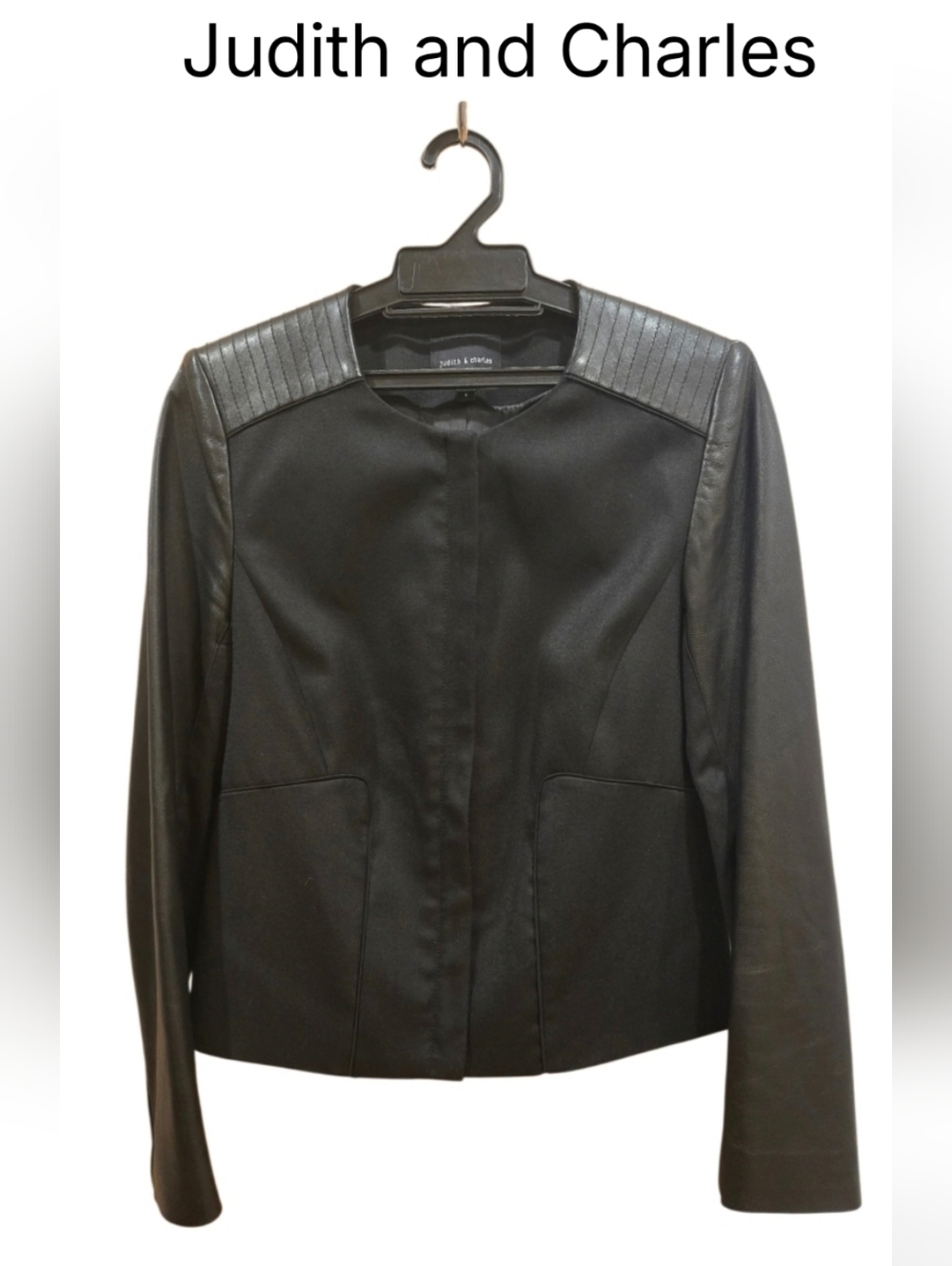 Judith & Charles Wool & Leather Biker Jacket Sz 6 Us